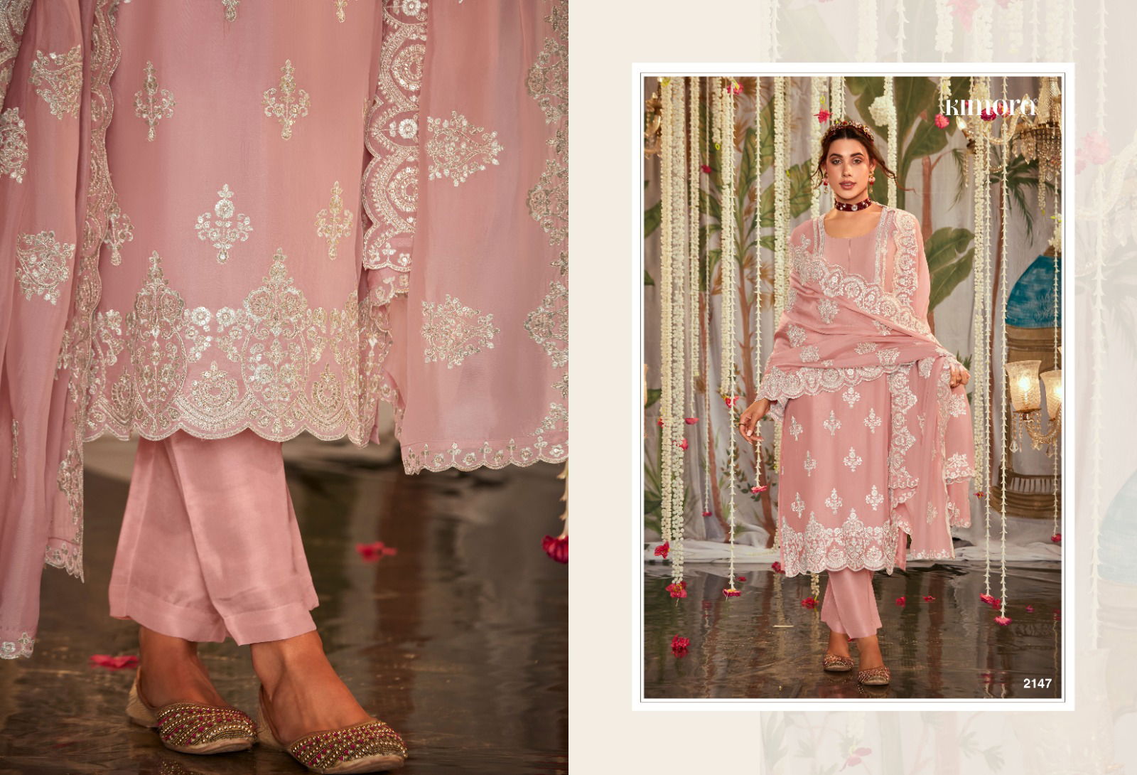 Itrh By Kimora Heer Pure Organza Embroidery Designer Salwar Suits Wholesale Price In Surat
